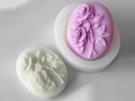 Molde silicona jabon ovalado rosas